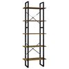 vidaXL 5-етажна библиотека, кафява, 60x30x175 см, борово дърво масив