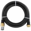 vidaXL Смукателен маркуч с месингови съединители черен 1,1" 3 м PVC