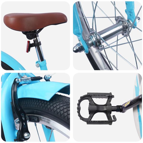 vidaXL Детски Велосипед 18 инча за 5-7 години Светло синьо