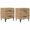 vidaXL Шкаф за легло 2 pcs Дъб 40 x 35 x 47,5 см Инженерно дърво