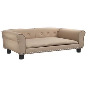 vidaXL Кучешко легло, капучино, 95x55x30 см, изкуствена кожа
