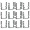vidaXL Оградни подпори 12 бр сребристи 12x6x15 см поцинкована стомана