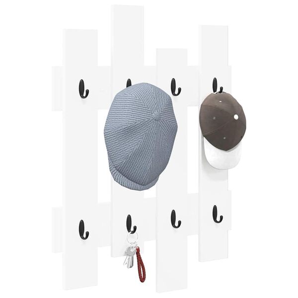 vidaXL Стенен закачалка за палта Бяло 60 x 3 x 82 см Инженерно дърво