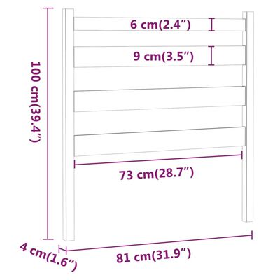 vidaXL Горна табла за легло, меденокафява, 81x4x100 см, бор масив