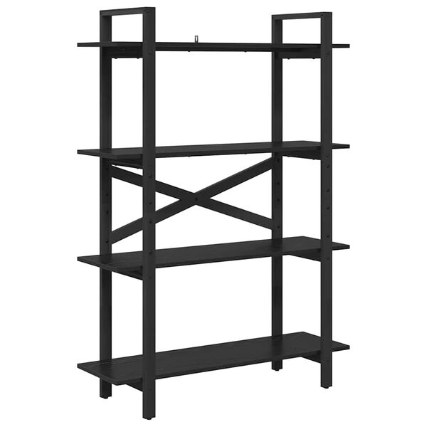 vidaXL Рафт за книги Черния дъб 100 x 33,5 x 140 см Инженерно дърво