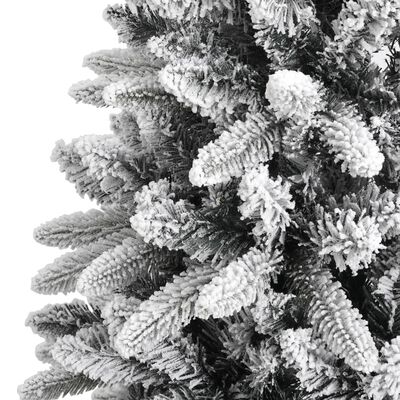 vidaXL Изкуствена коледна елха с флокиран сняг, 180 см, PVC и PE