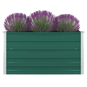 vidaXL Повдигната леха, 100x100x45 см, поцинкована стомана, зелена
