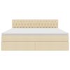 vidaXL Легло с място за съхранение и матрак Кремав 180 x 200 cm