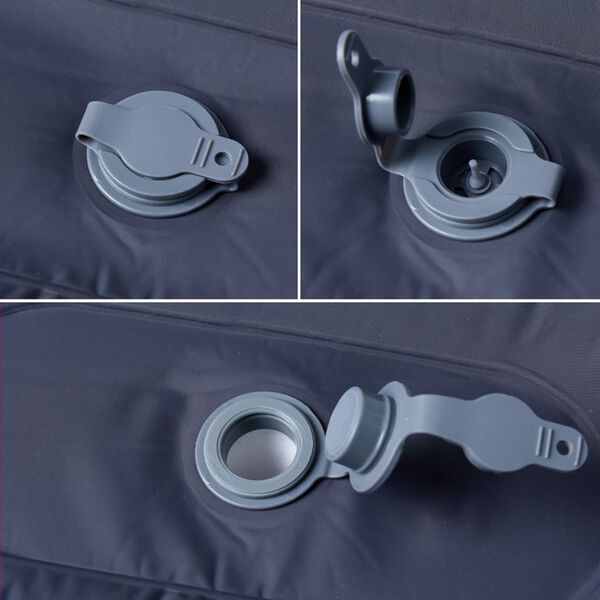 vidaXL Самонадуваем дюшек за къмпинг с възглавница за 1 човек сив