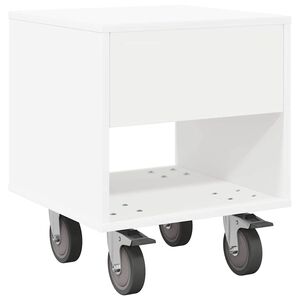 vidaXL Нощно шкафче Бяло 40,5 x 40 x 48 см Инженерна дървесина
