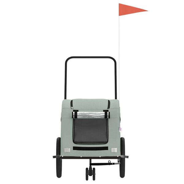 vidaXL Ремарке за колело за любимци сив Оксфорд плат и желязо