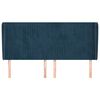 vidaXL Горна табла за легло с уши, тъмносиня, 203x23x118/128см, кадифе