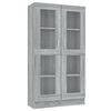 vidaXL Шкаф витрина, сив сонома, 82,5x30,5x150 см, инженерно дърво