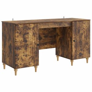 vidaXL Бюро с рафт Опушен дъб 142,5 x 50 x 75 см Инженерна дървесина