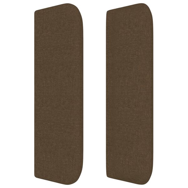 vidaXL Горна табла за легло, тъмнокафява, 163x16x78/88 см, плат