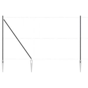vidaXL Стълб за ограда. 7 pcs Сив Стомана
