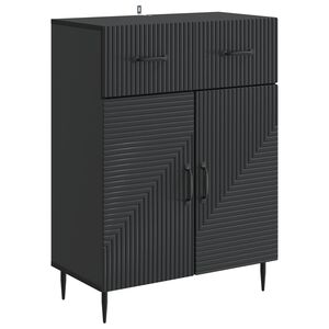 vidaXL Служебен шкаф Черно 66 x 34,5 x 89,5 см Инженерна дървесина