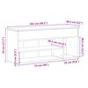 vidaXL Пейка за обувки, опушен дъб, 102x30,5x45 см, инженерно дърво