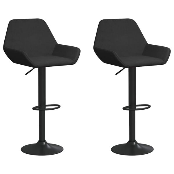 vidaXL Бар табуретки, 2 бр, черни, кадифе