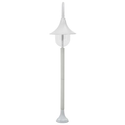 vidaXL Градински стълб, E27, 120 см, алуминий, бял