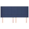 vidaXL Горна табла за легло с уши, синя, 203x16x118/128 см, плат