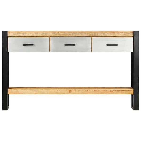 vidaXL Конзолна маса, 130x30x76 cм, мангово дърво масив