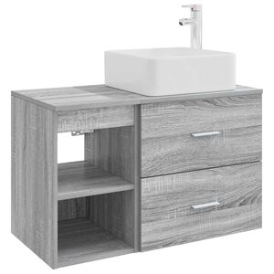 vidaXL Комплект мебели за баня 2 pcs Сив Сонома Инженерна дървесина