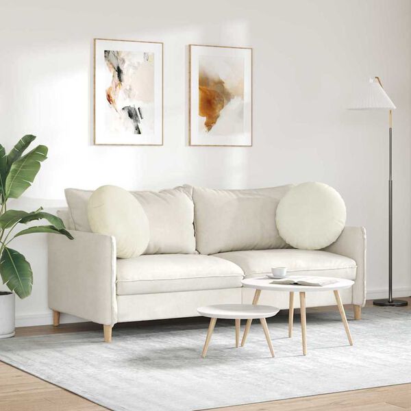 vidaXL Възглавници за седалки 2 pcs Крем &Oslash; 40 x 13 см Кадифе