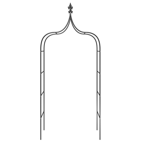 vidaXL Градински арки, 2 бр, черни, 120x38x260 см, стомана