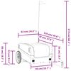 vidaXL Ремарке за велосипед, черно и червено, 45 кг, желязо