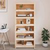 vidaXL Библиотека, 80x35x183 см, борово дърво масив