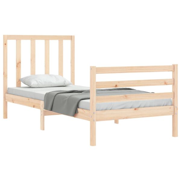 vidaXL Рамка за легло без матрак, 90x200 см, масивна чамова дървесина