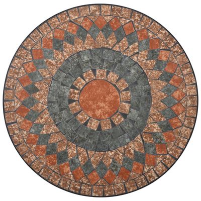 vidaXL Мозаечна бистро маса, оранжево-сива, 60 см, керамика