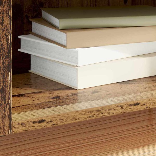 vidaXL Шкаф за грамофонни плочи Старо дърво 121 x 38 x 48 cm