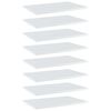 vidaXL Рафтове за етажерка, 8 бр, бял гланц, 60x40x1,5 см, ПДЧ