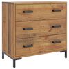 vidaXL Скрин с чекмеджета, 75x35x70 см, борова дървесина масив