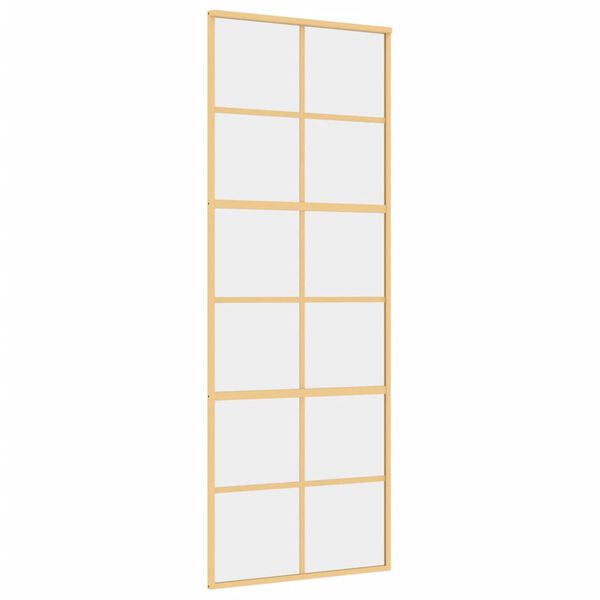 vidaXL Плъзгаща се врата 76x205 см прозрачно ESG стъкло и алуминий