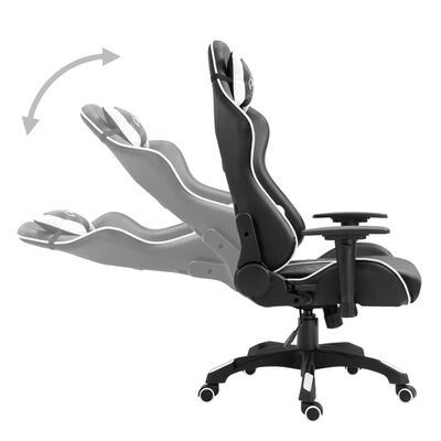 vidaXL Геймърски стол, бяло, изкуствена кожа