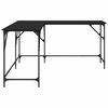 vidaXL Бюро, черно, 149x149x75 см, инженерно дърво