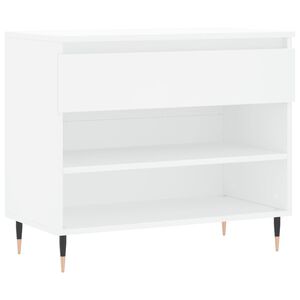 vidaXL Шкаф за обувки, бял, 70x36x60 см, инженерно дърво