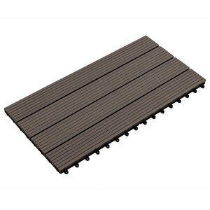 vidaXL Плочка за decking 6 бр. Тъмен кафяв 60 x 30 cm WPC