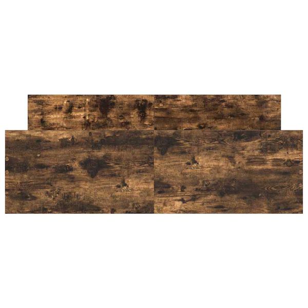 vidaXL Рамка за легло с горна и долна табла, опушен дъб, 135x190 см