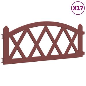 vidaXL Кантове за тревни площи, 17 бр, червени, 10 м, PP