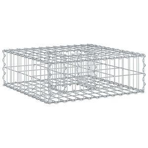 vidaXL Габиона повдигнато легло 60 x 60 x 20 см Галванизирана стомана