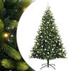 vidaXL Изкуствен сгъваем коледен дърво с 300 LED светлини Зелено