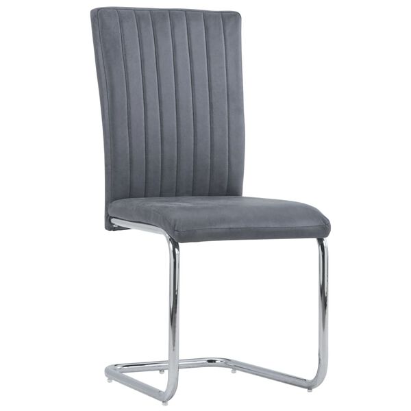 vidaXL Конзолни трапезни столове 2 бр сиви изкуствена велурена кожа