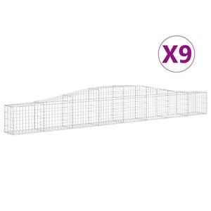 vidaXL Габионни кошници арка 9 бр 400x30x40/60 см поцинковано желязо