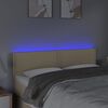 vidaXL LED горна табла за легло, кремава, 144x5x78/88 см, плат