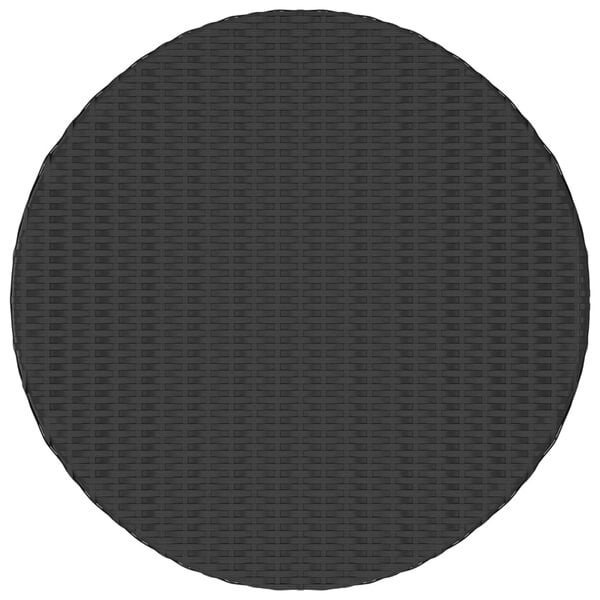 vidaXL Градинска маса, черна, 70x70x73 см, полиратан