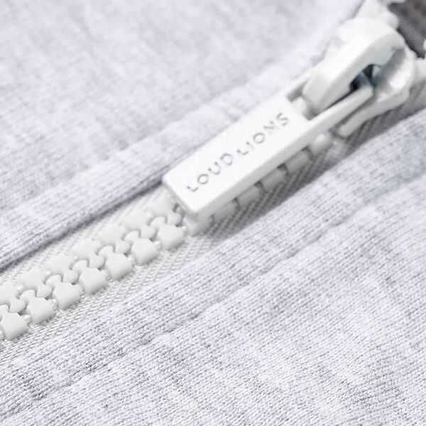 Детски суитшърт с качулка и цип, сив, 92